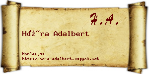 Héra Adalbert névjegykártya